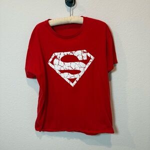 Red Superman Logo Short Sleeve Tee